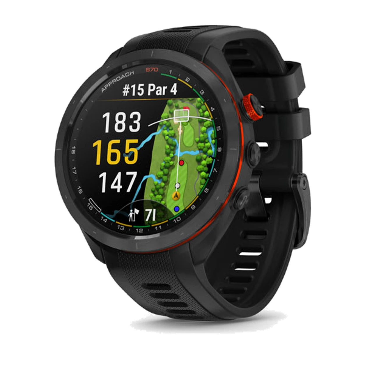 Garmin Approach S70 golf watch shown in a clean product cutout