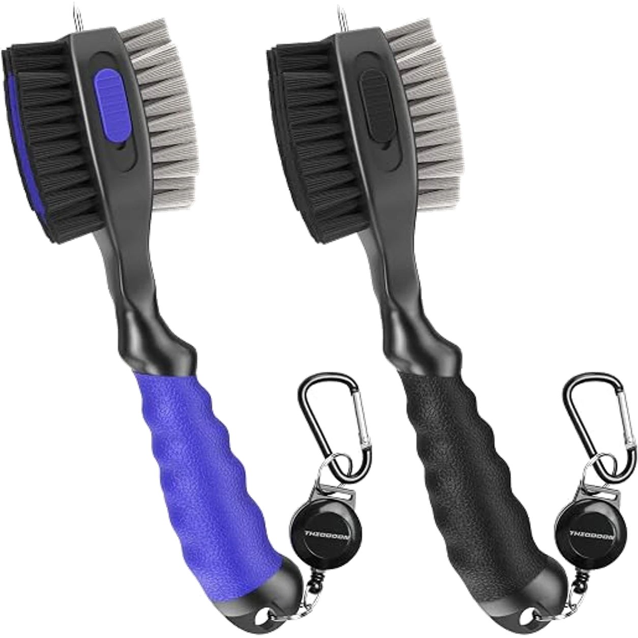 Two THIODOON golf club brushes with retractable clips shown in a clean product cutout