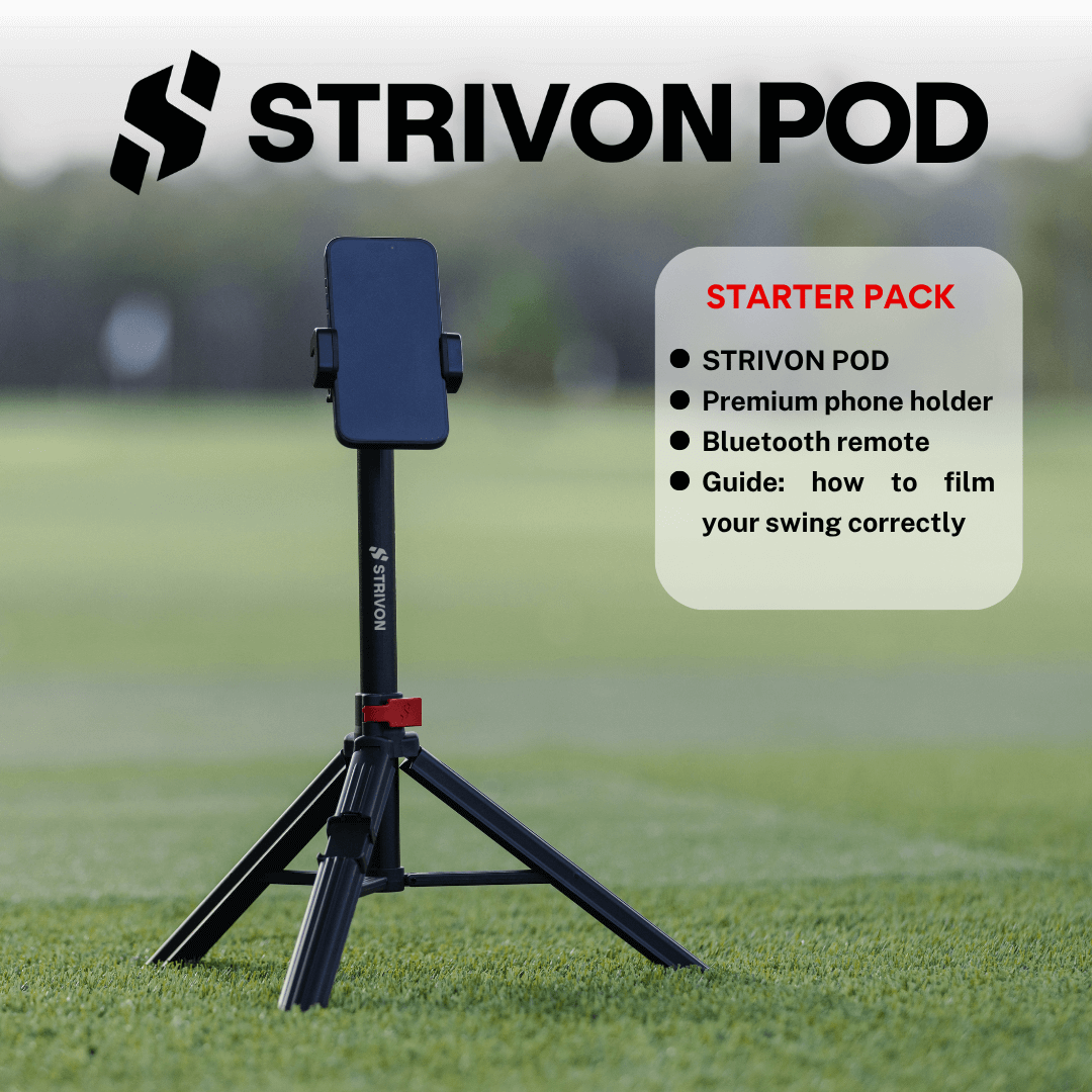 Strivon Pod Starter Pack tripod and phone clamp, with the included remote and filming guide listed
