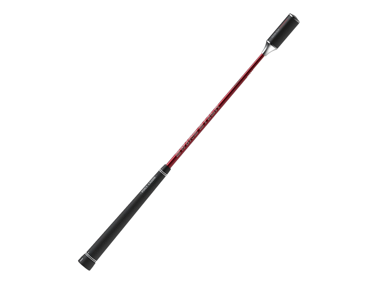 Voice Caddie SS10 Smart Golf Swing Stick with a red shaft and digital handle